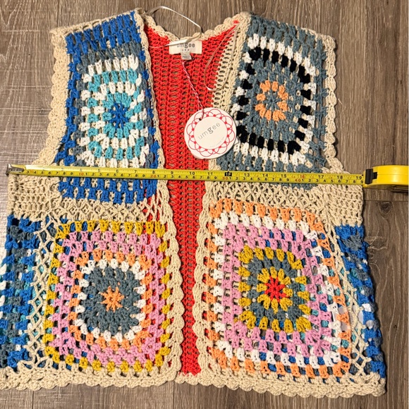 Umgee Multicolor Crochet Vest - Picture 2 of 8